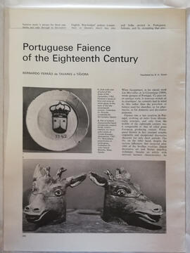 "Portuguese Faience of the Eigghteen Century"