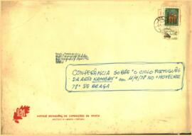 "Conferência sobre «O ciclo português da arte 'Namban'» em 11/9/1978 no «MOVELNOR»" (envelope)