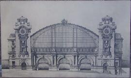 [Estação de S. Bento, Porto, fachada principal (projeto do diploma, ano 1869)]