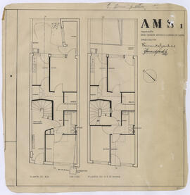 AMS 1: planta do r/c, planta do 1º e 2º andar
