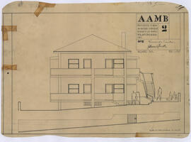 A.A.M.B, 2: alçado sul e alçado do muro exterior de vedação