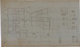 Projecto 2ªfase: Planta, corte e alçado das habitações tipo T2/3 do conjunto I