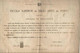 Diploma de Arquiteto da Escola Superior de Belas Artes do Porto